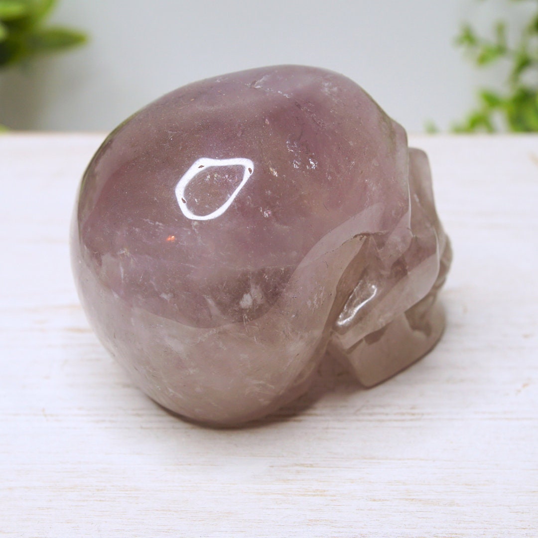 Lavender Amethyst Crystal Skull Carving Healing Stone Altar Feng Shui Altar Energy