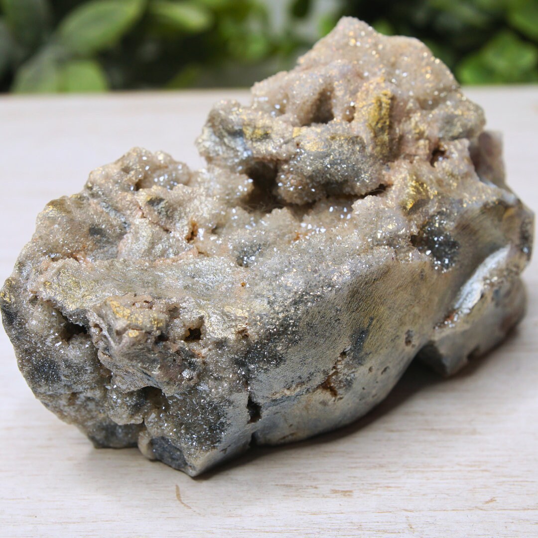 Angel Aura Sphalerite Quartz Cluster Crystal Skull 1.3 Pounds Altar Reiki Energy Druzy Gift