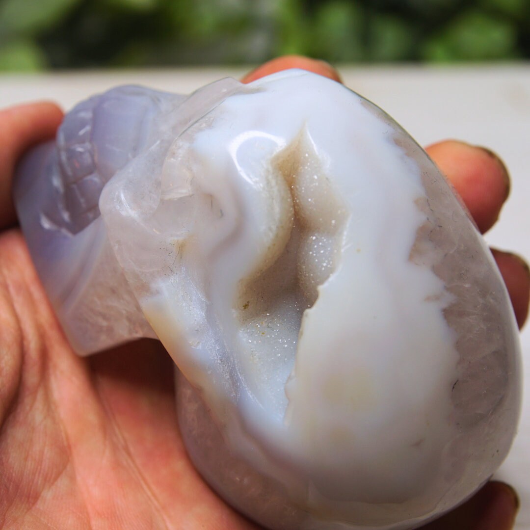 Druzy Agate Skull Large Teeth