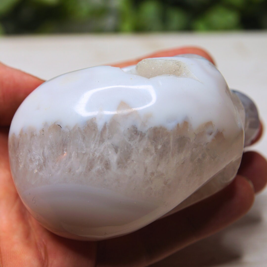 Druzy Agate Skull Large Teeth