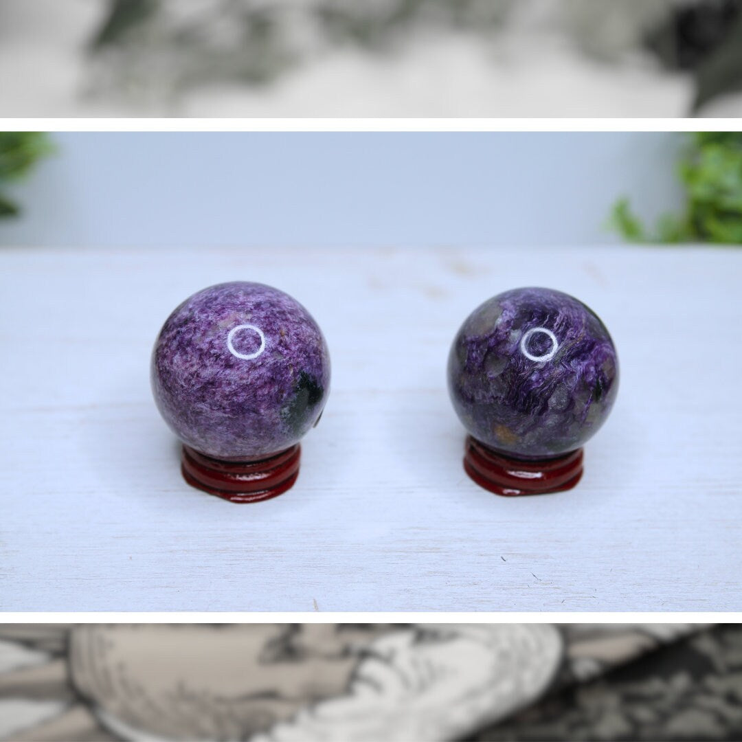 Charoite Spheres Palm Worry Crystal Stone Spiritual Meditation Energy Reiki Crystal Quartz Points Healing Love