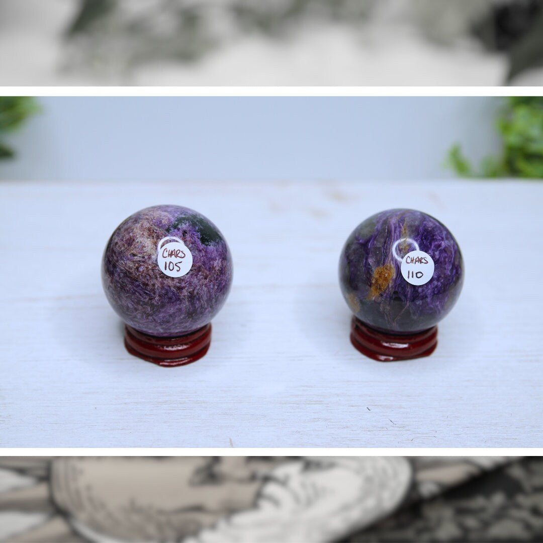 Charoite Spheres Palm Worry Crystal Stone Spiritual Meditation Energy Reiki Crystal Quartz Points Healing Love