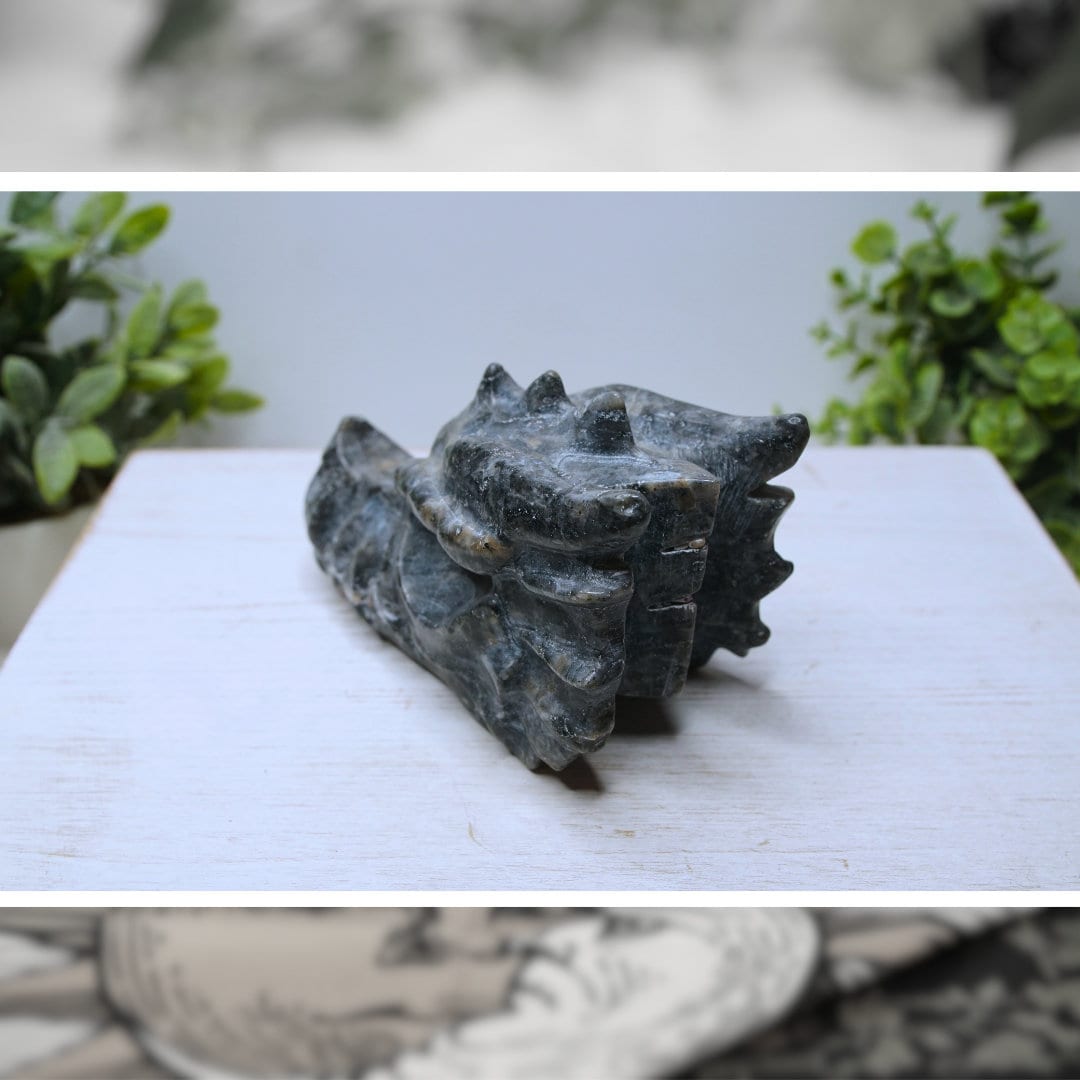 SALE Natural Larkvite Carved Dragon Statue Crystal Gemstone Meditation Energy Reiki