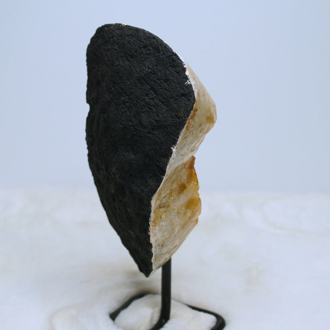 Large Raw Citrine Cluster On Stand Protection, Healing Stone, Reiki, Energy