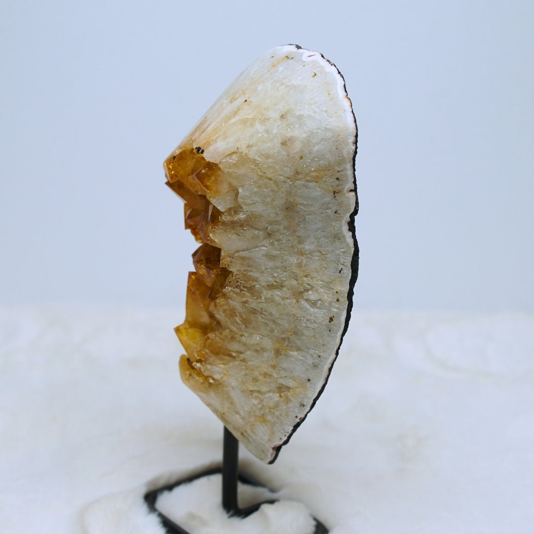 Large Raw Citrine Cluster On Stand Protection, Healing Stone, Reiki, Energy