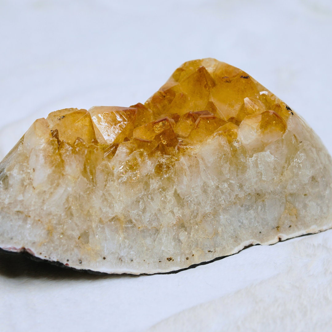 Large Raw Citrine Cluster On Stand Protection, Healing Stone, Reiki, Energy