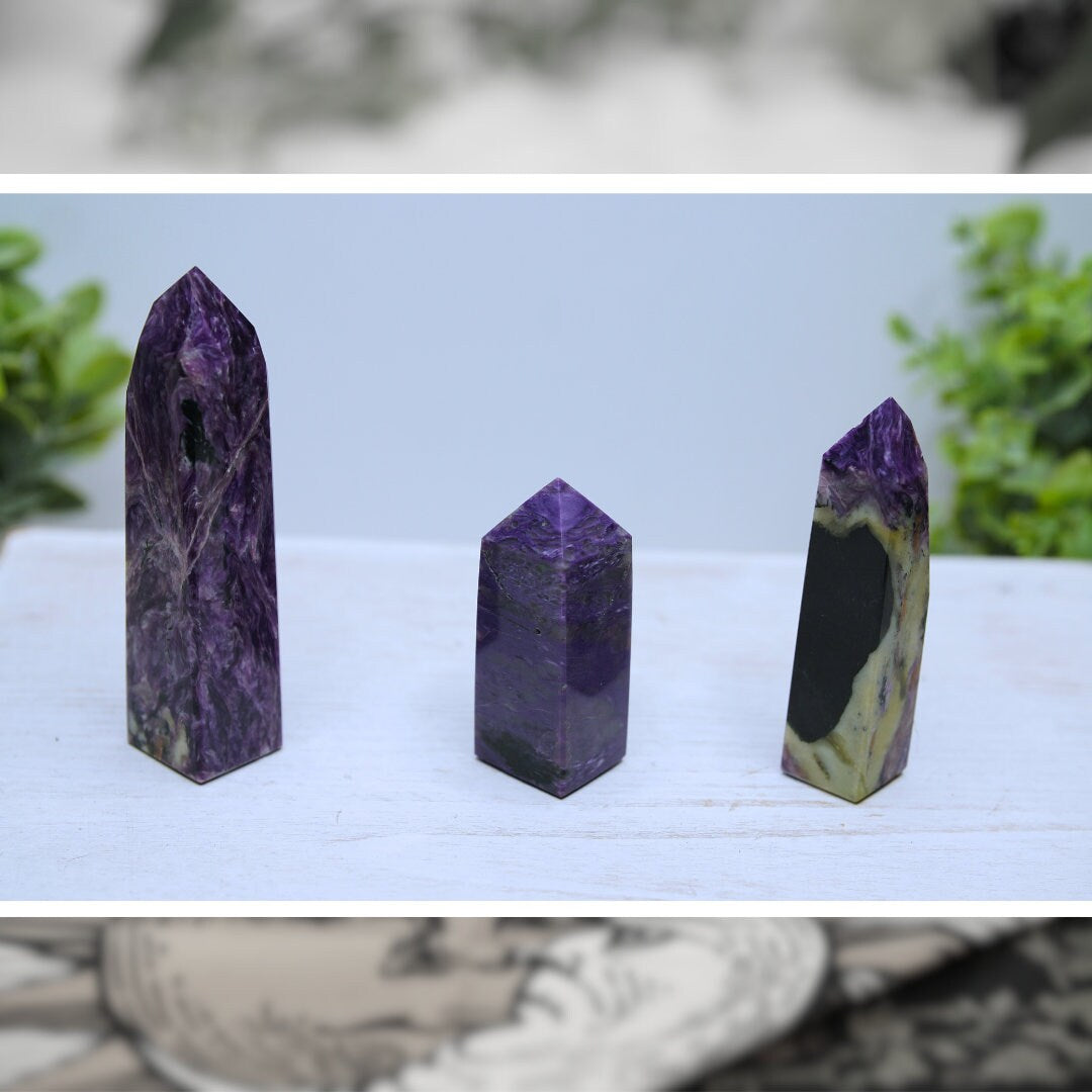 Charoite Gorgeous Purple Crystal Towers High Quality Awakening & Third Eye Chakra