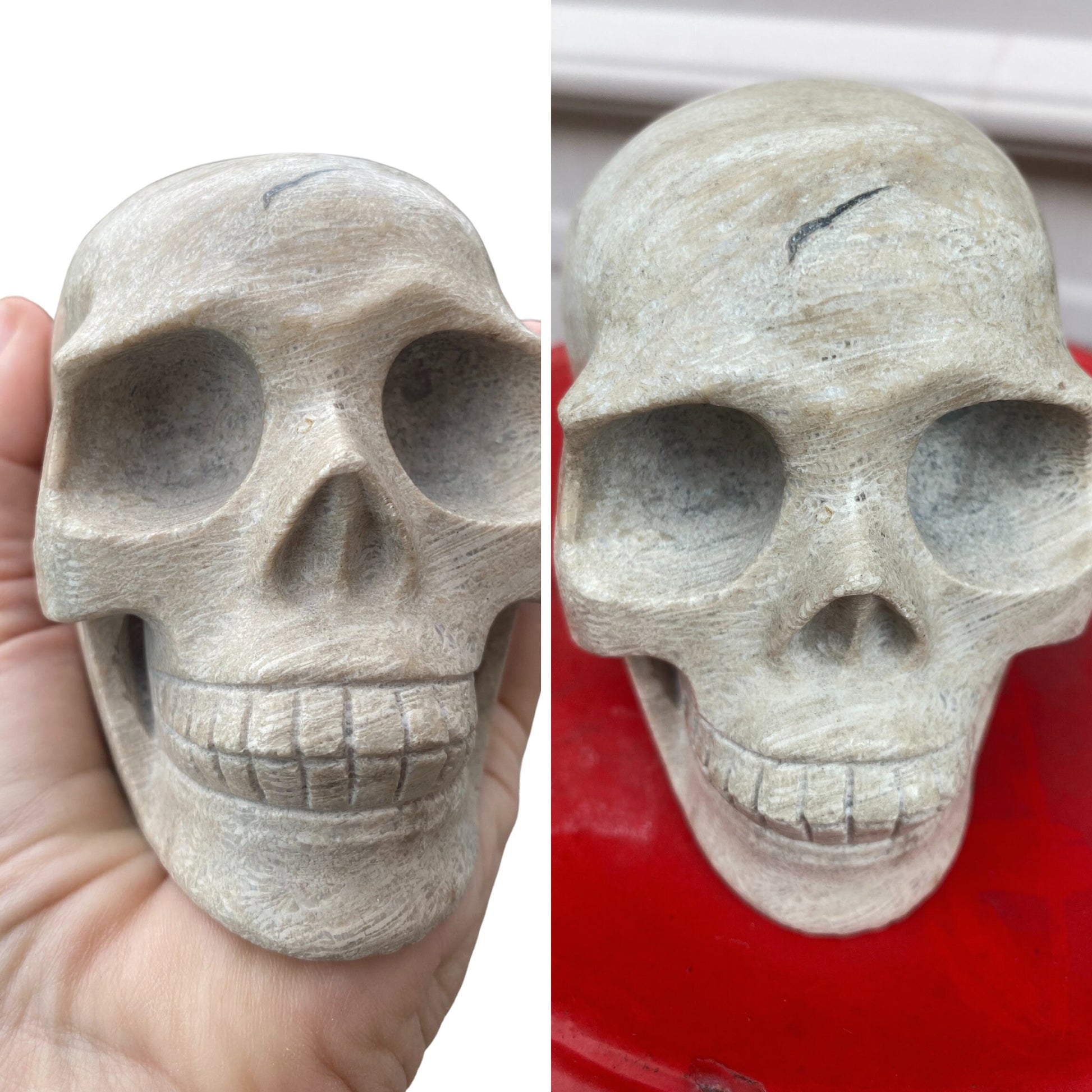 crystal human skull carving sculpture