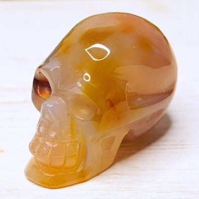 Agate Red Carnelian Crystal Skull Carving Human Sculpture Root, Sacral, Solar Plexus Chakra, Reiki Altar Energy Feng Shui